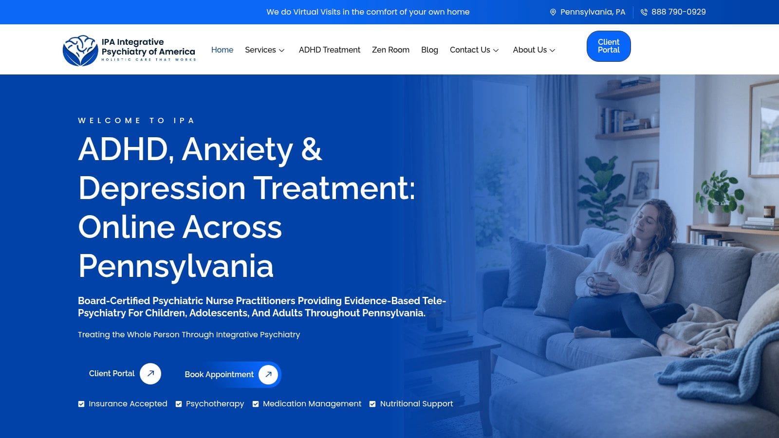 Screenshot from https://integrativepsychiatryofamerica.com/