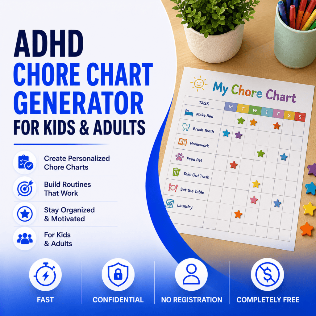 ADHD Chore Chart Generator for Kids chore chart generator for kids and adults